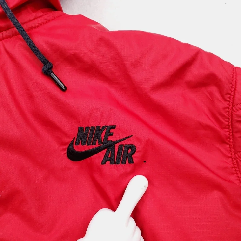 Vintage Nike Air Windrunner Hoodie Men XXL Black Red BRED Galaxy Jacket Full Zip
